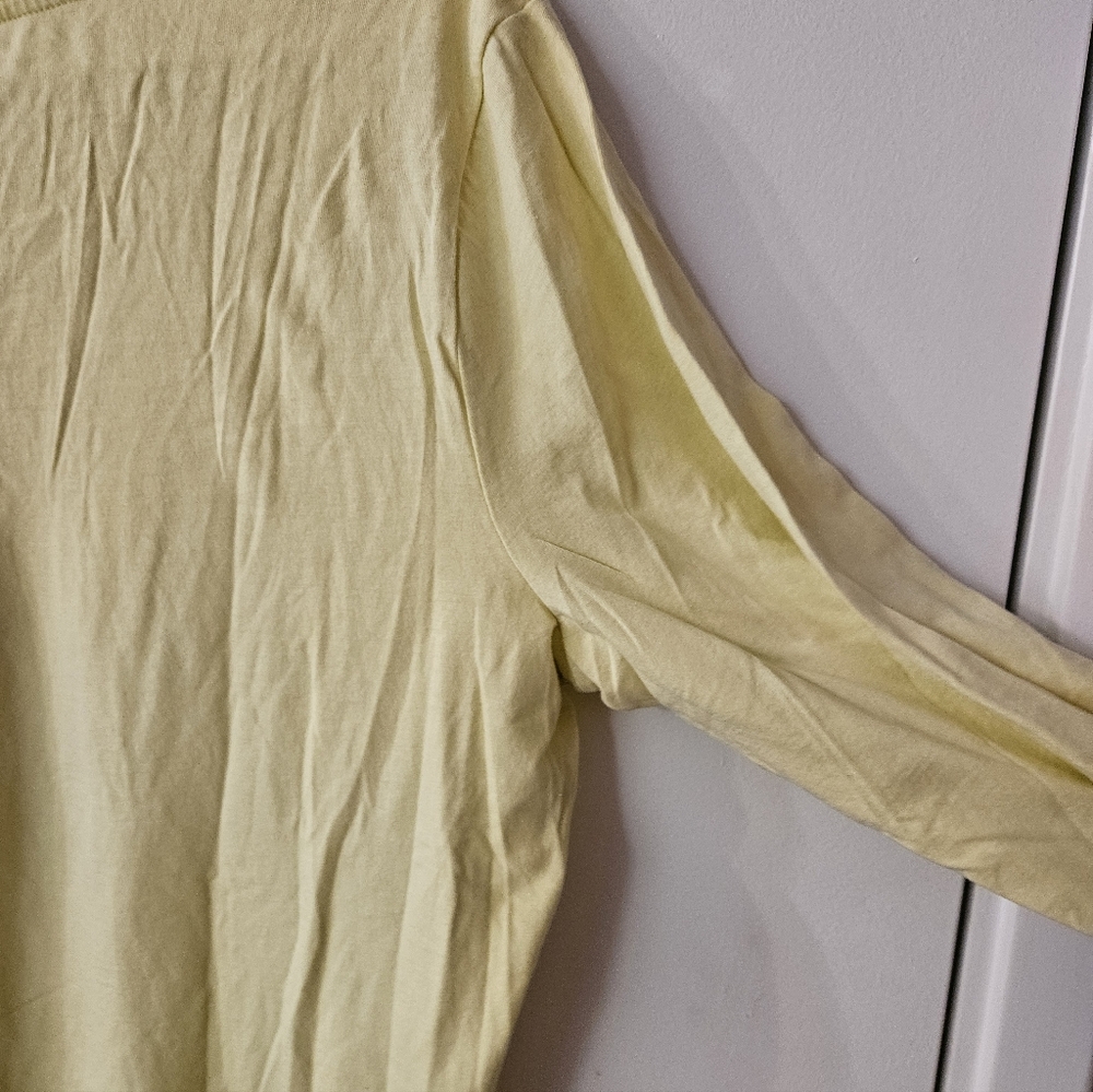 Zenergy By Chicos Yellow Studded Long Sleeve Top - Picture 4 of 5